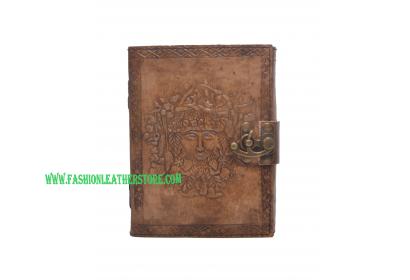 New Handmade Antique Queen Embossed Leather Journal Notebook New Charcoal Color Blank Pages Journal